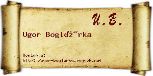 Ugor Boglárka névjegykártya