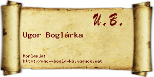 Ugor Boglárka névjegykártya